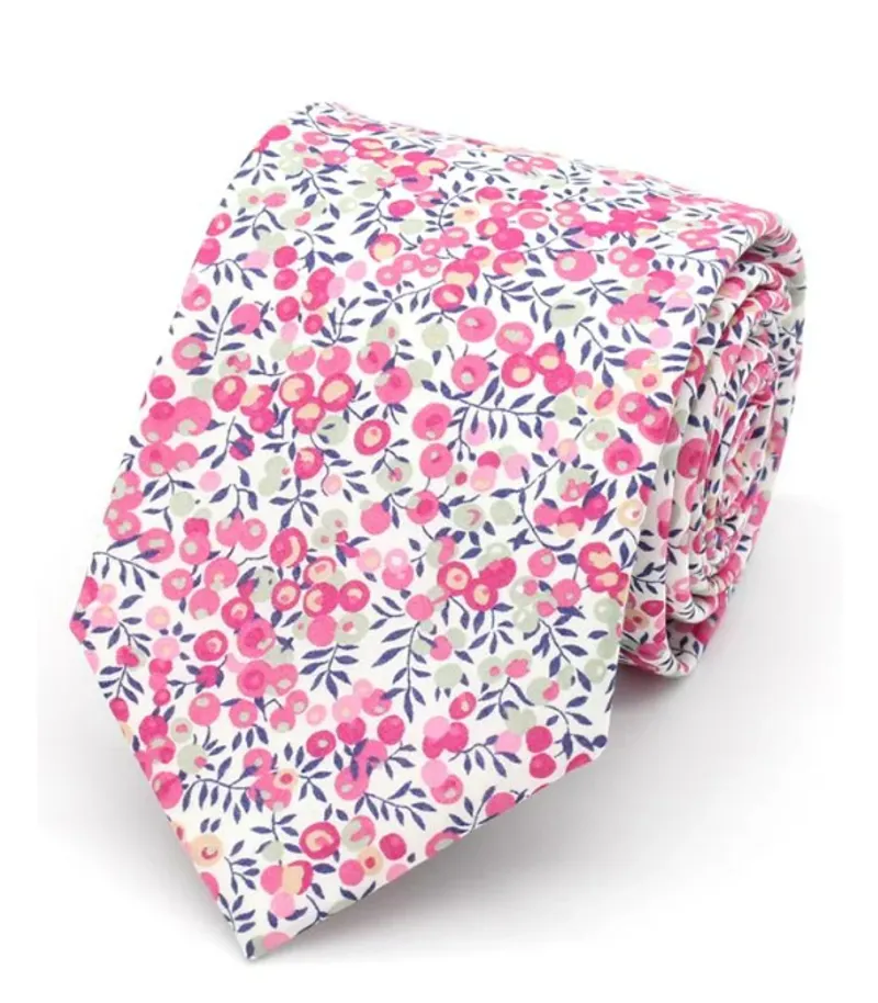L.A. Smith Liberty Print Wiltshire Bud Tie Pink LIBT75/1